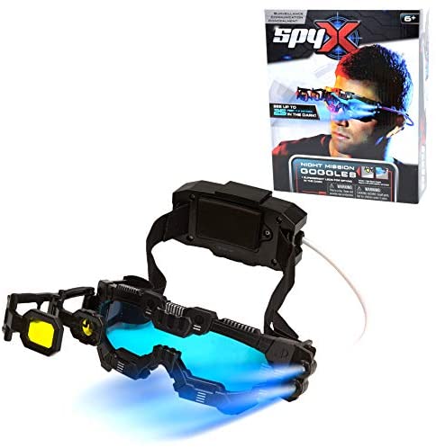SpyX / Night Mission Goggles - Spy Kids Goggles Toy + LED Light Beams + Flip Out Scope. Adjustable Spy Lens / Glasses / Eyewear Toy Gadget for Junior Secret Agent Role Play in The Dark