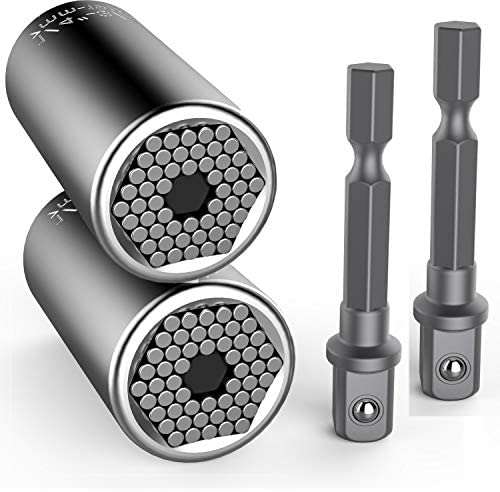 Universal Socket Grip Adapter LEBERNA 4 PCS | Multi Functional Sockets Set Ratchet Power Drill Bit Wrench 1/4"-3/4" (7mm-19mm) Professional Repair Tools Gifts for Dad Men Fathers Husband DIY Handyman