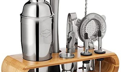 Urban Cave Gear 10-Piece Mixology Bartender Kit with Stand - Martini Cocktail Shaker Set and Bartending Kit for Amazing Drink Mixing Experiences - Perfect Home Bar Set and Bar Tools