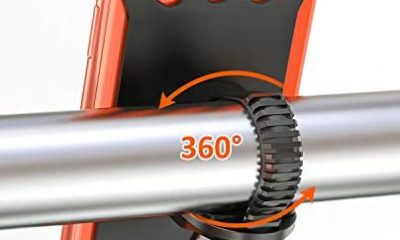 Bovon Bike Phone Mount, 360 Rotatable Adjustable Universal Silicone Motorcycle Phone Mount Bicycle GPS Units Holder, Compatible with iPhone 12 Pro Max/12 mini/12/11 Pro Max/XS MAX/XR/8, Samsung S20