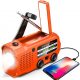 Emergency Radio, 5000mAh Hand Crank Solar Weather Radio, NOAA/AM/FM Portable Radio with LED Flashlight and 14 Lamps Reading Lamp, USB Cell Phone Power Charger, SOS Alarm for Home, Camping or Survival