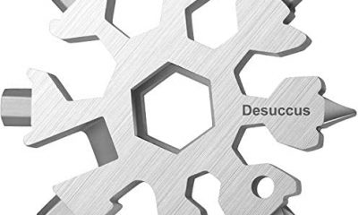 Desuccus 18-in-1 Snowflake Multi Tool, Stainless Steel Snowflake Bottle Opener/Flat Phillips Screwdriver Kit/Wrench, Durable and Portable to Take, Great Christmas gift(Standard, Stainless Steel).