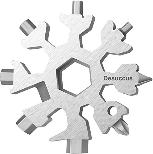 Desuccus 18-in-1 Snowflake Multi Tool, Stainless Steel Snowflake Bottle Opener/Flat Phillips Screwdriver Kit/Wrench, Durable and Portable to Take, Great Christmas gift(Standard, Stainless Steel).