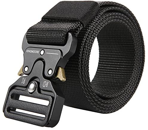 KingMoore Men's Tactical Belt Heavy Duty Webbing Belt Adjustable Military Style Nylon Belts