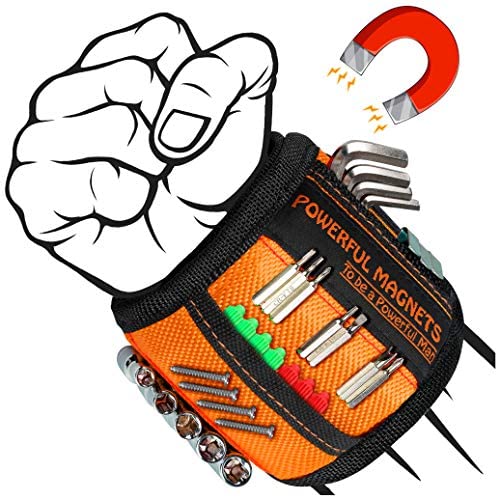 Magnetic Wristband for Holding Screws, Fathers Day Gifts for Dad, Gadgets for Men, Gifts for Men DIY Handyman, Carpenter, Repairman, Dad, Husband, Boyfriend, Mens Gifts, Surprise for Him