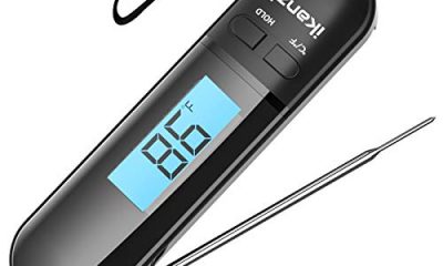 Meat Thermometer for Cooking Food Thermometer Digital Instant Read Kitchen Cooking Thermometer with Backlight LCD for Grilling/BBQ/Baking/Candy/Liquids/Oil(Black)
