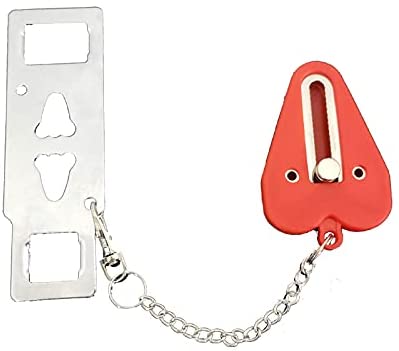 Portable Door Lock Home Security Door Locker,Add Extra Locks for Additional Safety and Privacy,Perfect for Traveling,Hotel,Motel,Apartment (Red)