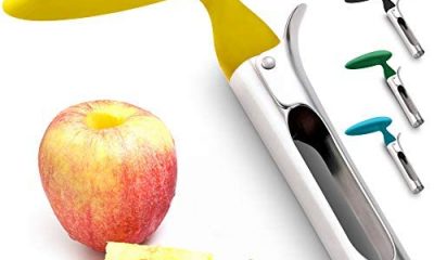 Premium Apple Corer - Easy to Use Durable Apple Corer Remover for Pears, Bell Peppers, Fuji, Honeycrisp, Gala and Pink Lady Apples - Stainless Steel Best Kitchen Gadgets Cupcake Corer - Zulay Yellow