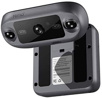 Remo+ DoorCam 2 Wireless Over-The-Door Smart Security Camera with 1080p HD Video, Motion Sensor, 2-Way Talk, and Alexa Enabled (No Monthly Fees) (Free Cloud Storage), Dark Grey