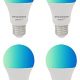 SYLVANIA Wifi LED Smart Light Bulb, 60W Dimmable Full Color A19, Works with Alexa and Google Home Only - 4 Pack (75764)