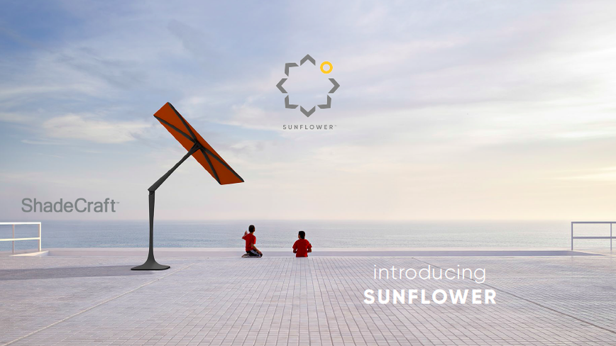 ShadeCraft Sunflower solar patio umbrella follows the sun at CES 2017