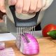 Slicer Meat Slicer, Food Slice Assistant Onion Holder Slicer, Kitchen Gadgets kitchen Utensil Holder - Stainless Steel Vegetable Holder Cutting Kitchen Gadget Onion Peeler 1PC