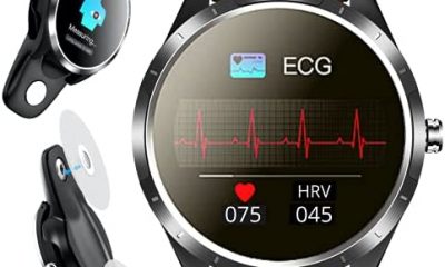 Smart Watch Heart Rate Blood Pressure Monitor, SPOREX EG4 Smartwatch for Android Phones and iPhone Compatible; Fitness Tracker, Blood Oxygen Meter; HD Touch Screen, Waterproof; Sport