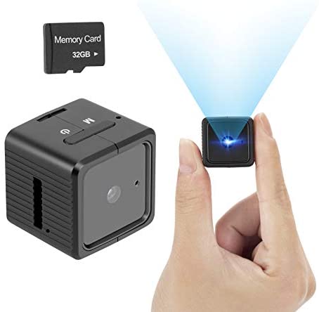 Spy Camera Mini Hidden Camera YEEHAO HD 1080P with Audio Motion Detection IR Night Vision Nanny Surveillance Camera for Home Indoor Outdoor Security Camera with Built-in Battery, 32GB Micro SD Card