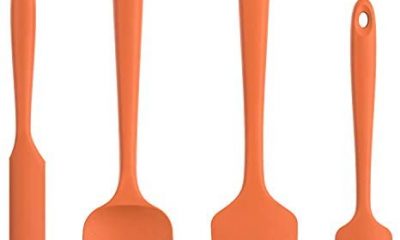 U-Taste Silicone Spatula Set with 600 Degrees Fahrenheit Heat Resistant (Orange)
