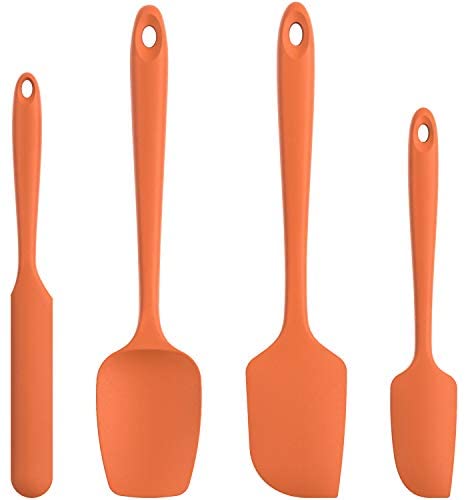 U-Taste Silicone Spatula Set with 600 Degrees Fahrenheit Heat Resistant (Orange)
