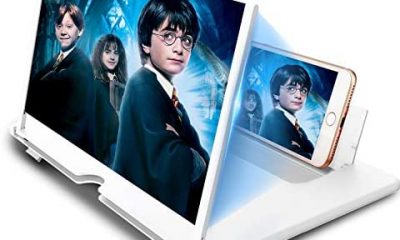 14 inch Screen Magnifier for Mobile Phone，Anti-Radiation Eye Protection with Foldable Stand-3D Magnifier Projector Screen for Movies, Videos,Reading，Gaming，Compatible with All Smartphones-White