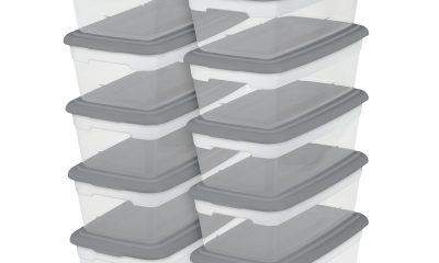 Sterilite Plastic Set of (10) 6 Qt. Storage Boxes Titanium