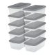 Sterilite Plastic Set of (10) 6 Qt. Storage Boxes Titanium