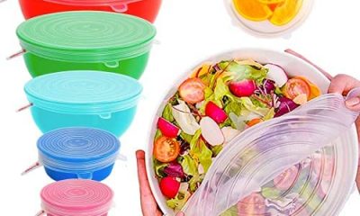 ExcelGadgets Silicone Stretch Lids, Reusable Silicone Lids, Silicone Bowl Covers,【6 Pack of Platinum Grade Lids】Silicone Food Covers for Food Storage, Pot Lids, Microwave, Oven & Dishwasher Safe