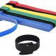 Hmrope 60PCS Fastening Cable Ties Reusable, Premium 6-Inch Adjustable Cord Ties, Microfiber Cloth Cable Management Straps Hook Loop Cord Organizer Wire Ties Reusable (Assorted Colors)