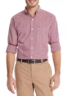 IZOD Advantage Performance Gingham Button Up Shirt