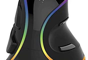 J-Tech Digital Vertical Ergonomic Mouse Wired with Chroma RGB color LED, 5 Adjustable DPI settings for Gaming (800/1200/1600/2400/4000), Scroll Endurance, Removable Palm Rest and Thumb Buttons [V628R]