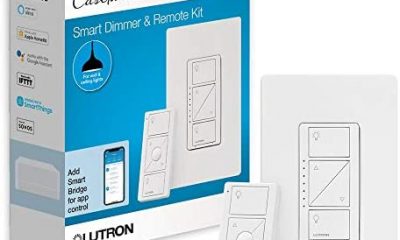 Lutron Caseta Wireless Smart Lighting Dimmer Switch and Remote Kit for Wall & Ceiling Lights, P-PKG1W-WH, White