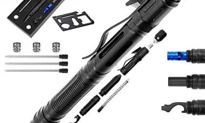 Moikin 10 in 1 Tactical Pen for Self Defense Survival Multitool, LED Flashlight, Ballpoint, Screw Driver, Bottle Opener, Glass Breaker with a Multi Tool Card EDC for Men