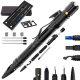 Moikin 10 in 1 Tactical Pen for Self Defense Survival Multitool, LED Flashlight, Ballpoint, Screw Driver, Bottle Opener, Glass Breaker with a Multi Tool Card EDC for Men