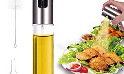 Oil Spray Bottle, 100ml Oil Sprayer for Cooking, Food-grade Glass olive oil sprayer, Portable Oil Mister, Best Kitchen Gadgets for BBQ, Air Fryer, Salad, Baking