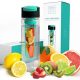 Savvy Infusion Flip Top Fruit Infuser Water Bottle - Unique Leak Proof Lid for Hikes, Outdoors - Dishwasher Safe made with Tritan Shatter Proof Plastic - Great Gifts for Women - 24 Ounces Teal