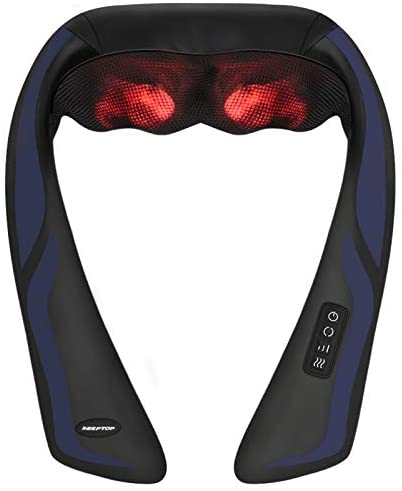 Shiatsu Neck and Shoulder Massager with Heat - Electric Back Massage Pillow with 3D Deep Tissue Kneading for Neck, Back, Shoulders, Legs, and Foot Relaxation at Home, Office, or Car