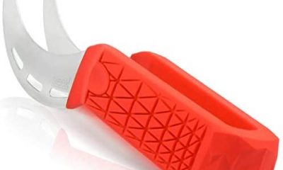 Watermelon Slicer & Cutter by Sleeké - New Extended Silicone Cushioned Handle Made to Slice and Serve with Ease - Stainless Steel - No Mess, Less Stress