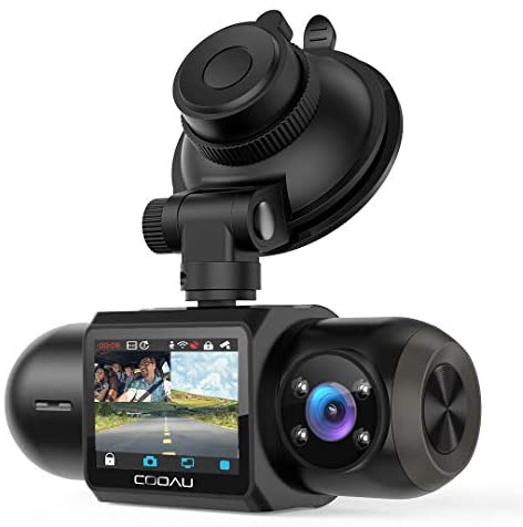 1080P FHD Built-in GPS Wi-Fi Dash Cam, Front and Inside Car Camera Recorder with Infrared Night Vision, Sony Sensor, Supercapacitor, 4 IR LEDs，G-Sensor, Parking Mode, Loop Recording (D30)