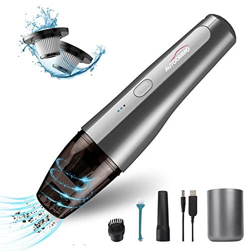 Car Vacuum Cleaner - AUTOOMMO 5000PA Cordless Handheld Vacuum Cleaner 70W Portable Mini Car Vacuum Cleaner with Rechargeable 2x2000mAh Batteries for Car Home Interior Cleaning