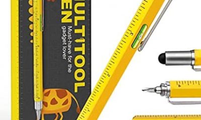 Gifts for Men Dad,Multitool Pen Construction Tools Multi,Cool Pen Tool Garget for Men Women,Gifts for Construction Workers Engineer Woodworkers Carpenter Stylus,Ruler,Level,Screwdriver,Ballpoint Pen