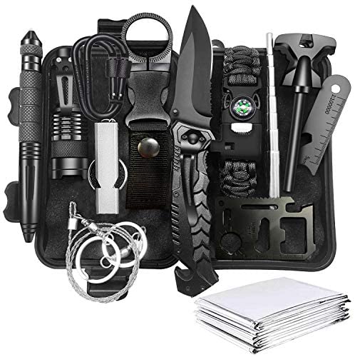 Gifts for Men Survival Kit 13 in 1 Men Stuff Gift for Men Hunting Gear Survival Tools Camping Gadgets Cool Stuff for Men Dad Husband Outdoor Hiking Camping Trip Wild by NIKAHOO
