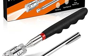 Magnetic Pickup Tools With Led Lights, Unique Birthday Christmas Gifts For Men Telescoping Magnet Pick Up Gadget, Cool Gadgets Stocking Stuffer For Father, Husband, Boyfriend, Him