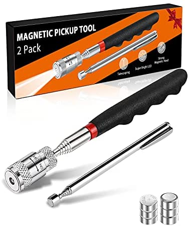 Magnetic Pickup Tools With Led Lights, Unique Birthday Christmas Gifts For Men Telescoping Magnet Pick Up Gadget, Cool Gadgets Stocking Stuffer For Father, Husband, Boyfriend, Him