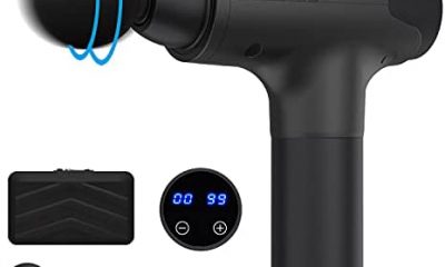 Massage Gun for Athletes, Portable Body Muscle Massager Professional Massage Gun for Pain Relief with 6 Massage Heads 20 Speed High-Intensity (Grey)