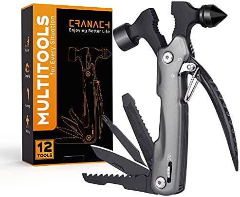 Multitool Camping Tool Gifts for Men - Christmas Stocking Stuffers for Men Women Dad Mom Husband Wife Cool Birthday Gifts All in One Pocket Hammer Survival Gear Gadgets Hiking Fishing Accessories