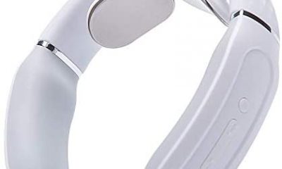 SKG Neck Massager with Heat, Light Massager for Pain Relief, Cordless Neck Massager, 3 Modes 15 Levels Portable Deep Tissue Trigger Point Massager, Gifts for Women Men