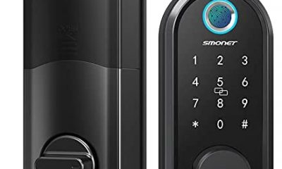 Smart Lock, Keyless Entry Deadbolt Door Lock, SMONET Electronic Bluetooth with Biometric Fingerprint, Keys, IC Card, Touchscreen Keypad,Auto Lock,Remote Share, APP Control for Home,Office,Apartment