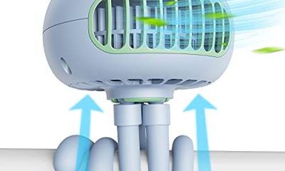 SmartDevil Stroller Fan, 3 Speed Portable Clip on Stroller Fan with Flexible Tripod, 60° Rotatable Personal Jellyfish Battery Operated Handheld Fan, for Stroller, Car Seat, Treadmill, Camping (Blue)