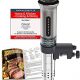 Sous Vide Cooker Machine: 1100 Watt IPX7 Waterproof Water Thermal Immersion Circulator Accurate Temperature Control Digital Display Includes 10 Vacuum Sealer Bags by KitchenBoss