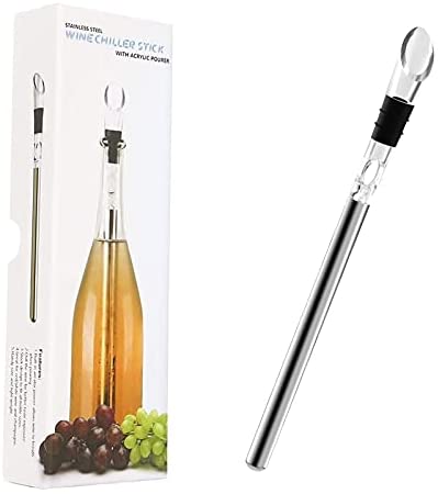 Wine Chiller Cooler Stick, 3-in-1 304 Stainless Steel Wine Bottle Coolers Rapid Iceless Wine Chiller Rod-Wine Accessory Man Gifts Home Kitchen Gadgets